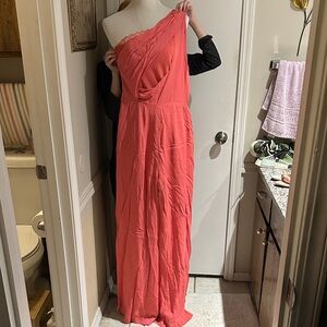 Reiss Coral One-Shoulder Gown